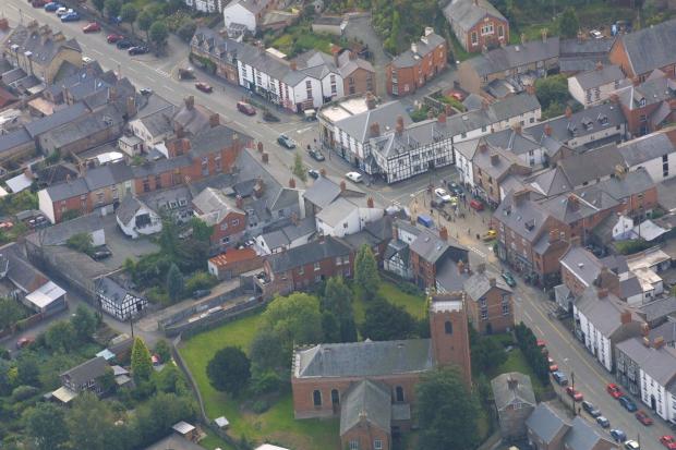 Border Counties Advertizer: Llanfyllin from the air in 2002.
